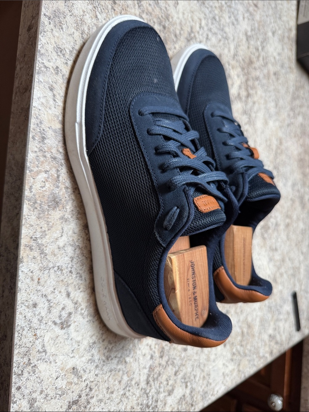 Cole Haan Navy Sneakers with Brown Trim